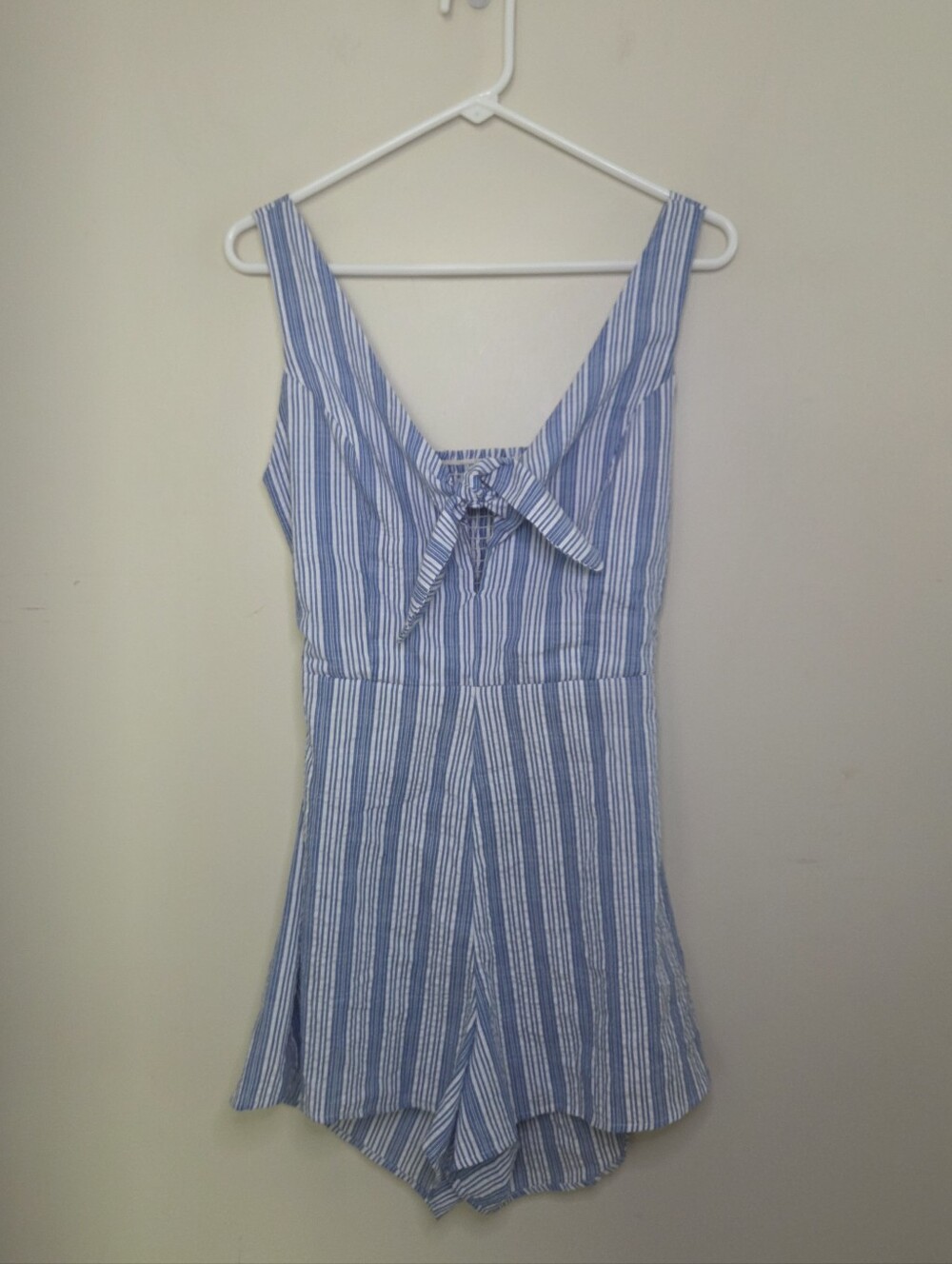 Women's Karlie Blue Striped Sleeveless Romper Sz Small